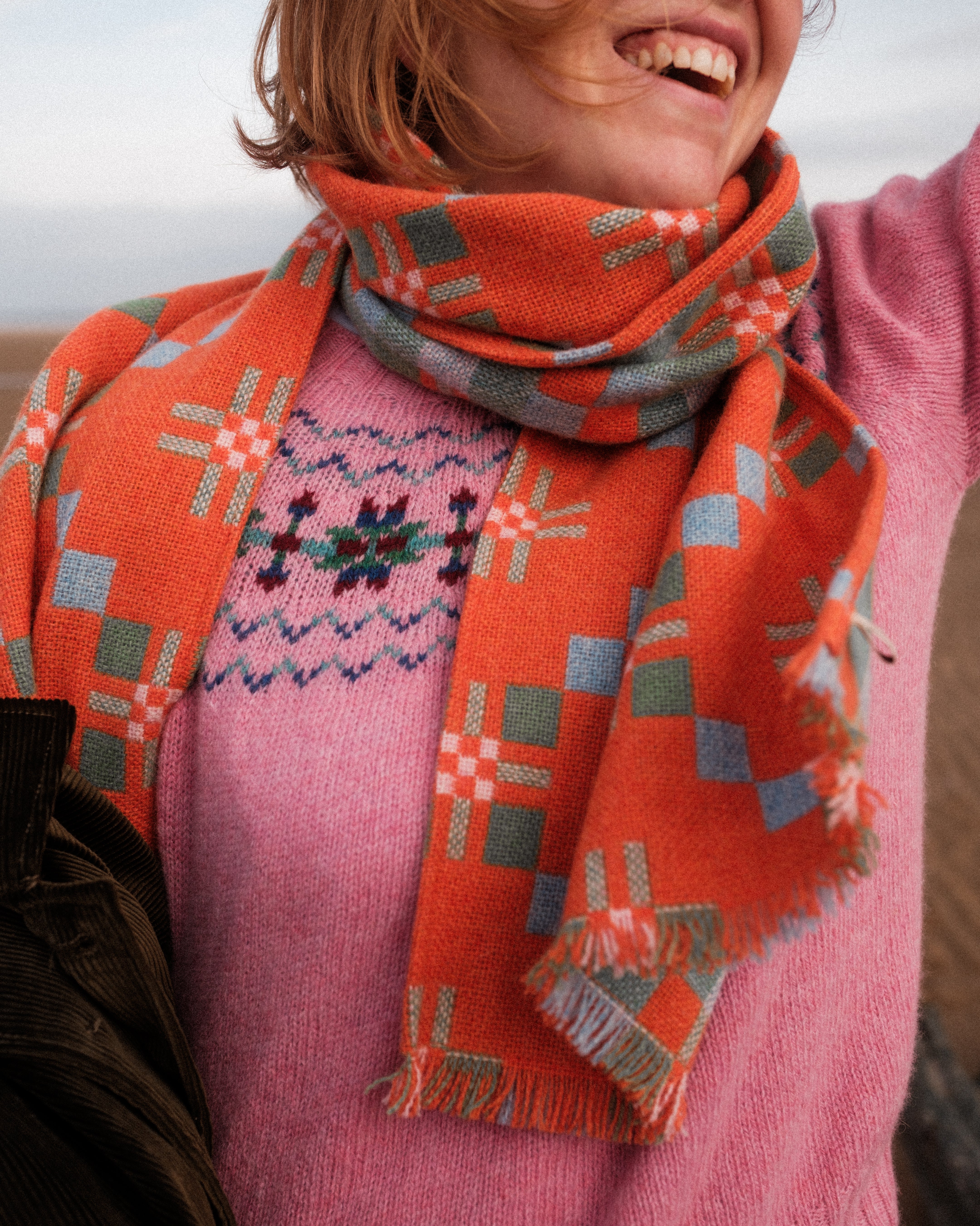 We are coming towards the end of the current run of blankets, cushions and scarves in our Welsh blanket pattern.