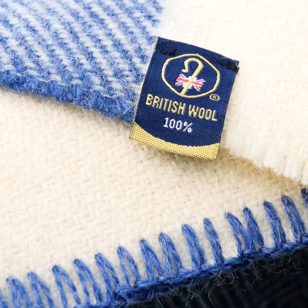 Blue Stripe British Wool Blanket