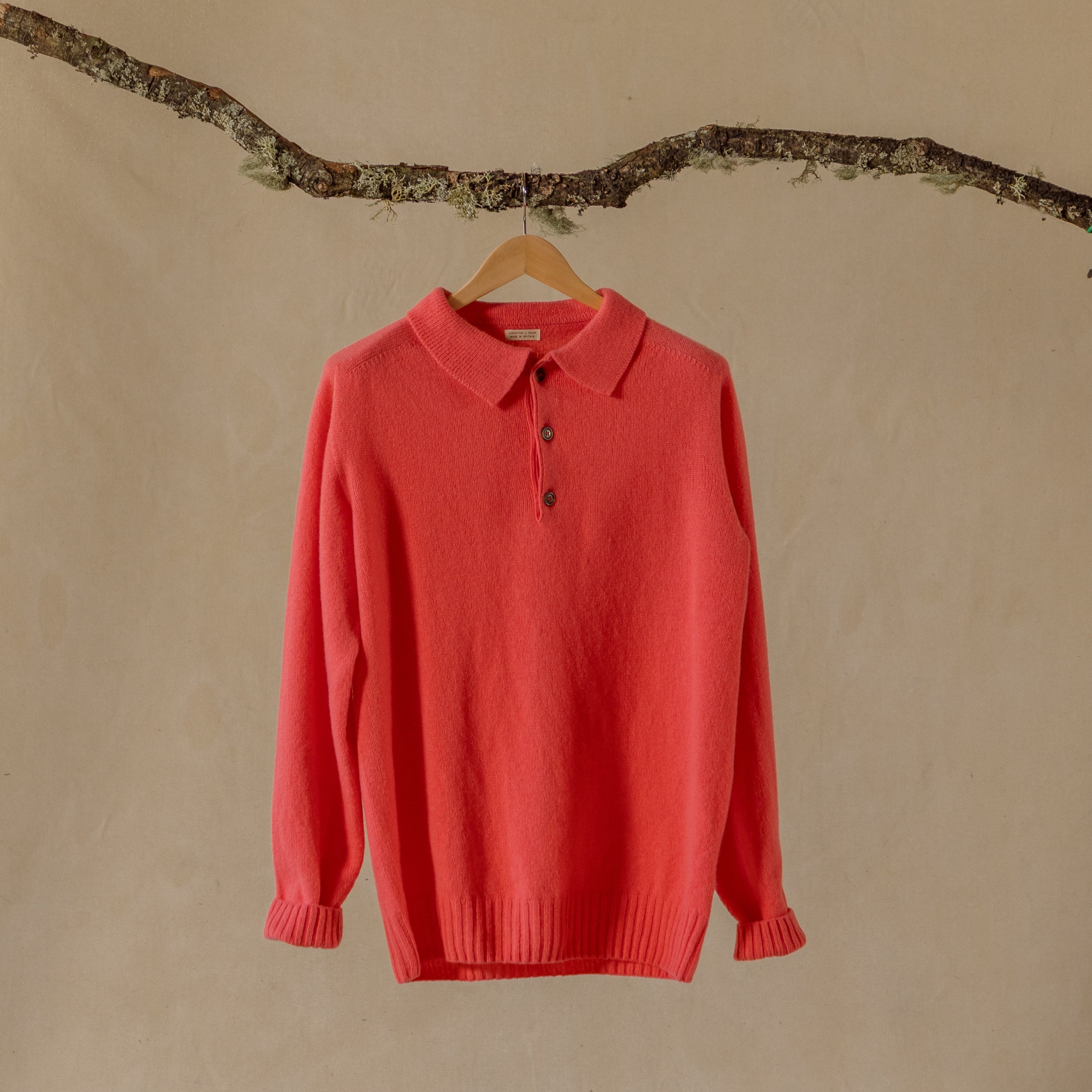 Long Sleeve Wool Polo