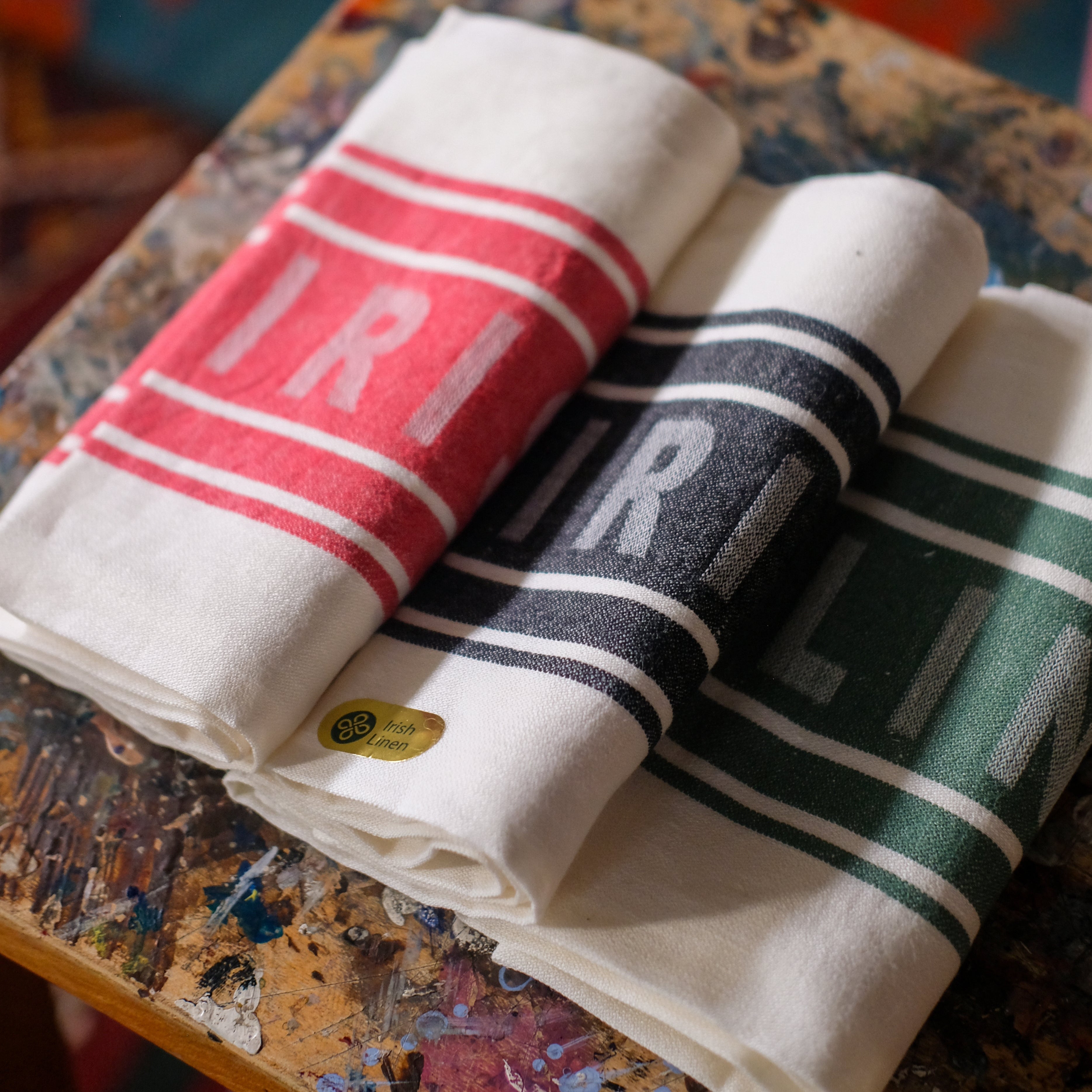 Set of 3 Irish Linen Tea Towels
