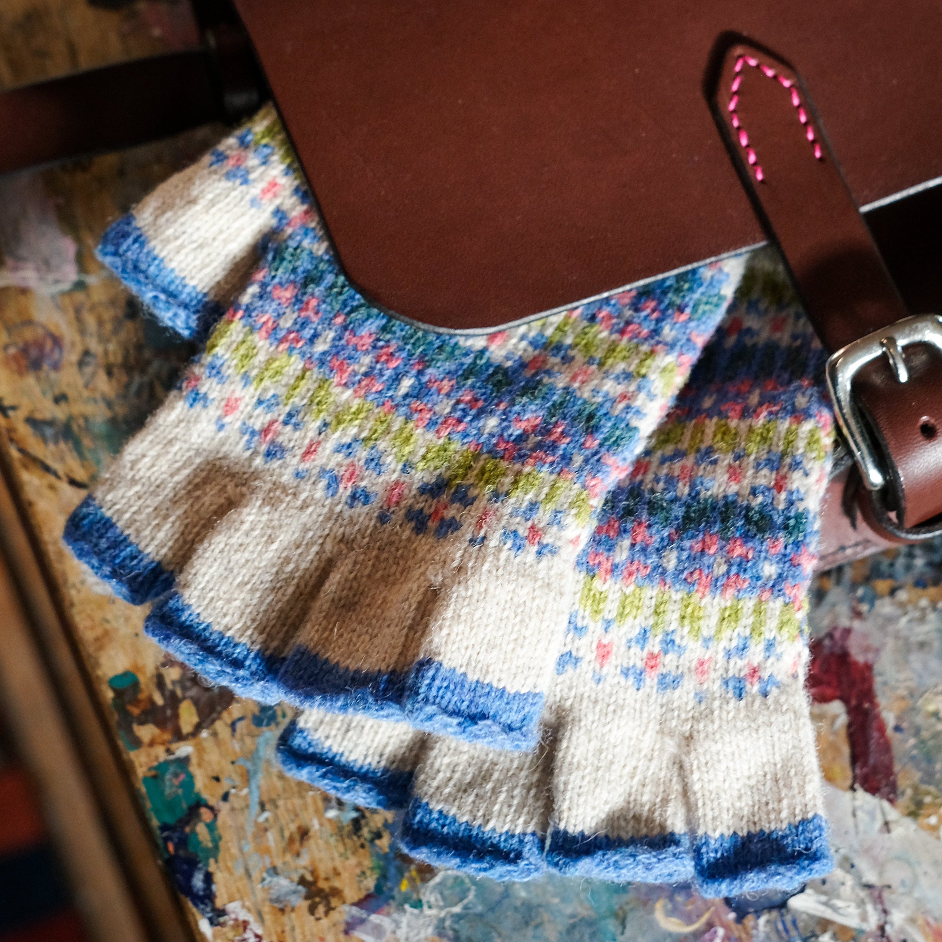 Fingerless Fair Isle Gloves